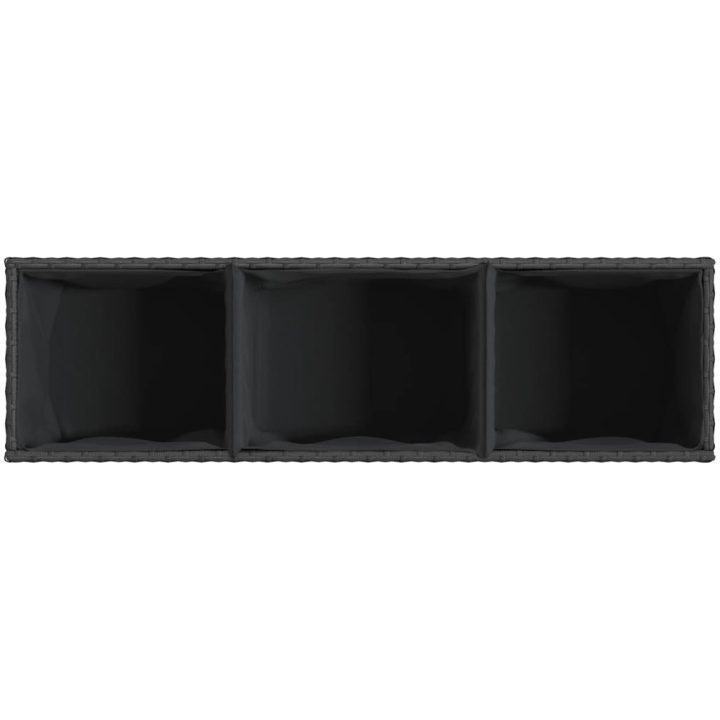 Odlingslåda med 3 krukor svart konstrotting vidaXL 105 x 30 x 32 cm – bild 8