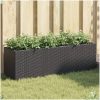 Odlingslåda med 3 krukor svart konstrotting vidaXL 105 x 30 x 32 cm – miniatyr 1