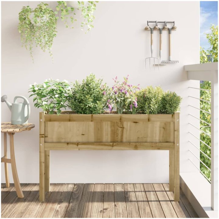 Odlingslåda med ben 110x31x70 cm impregnerat furu vidaXL – bild 3