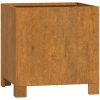 Odlingslåda med ben 2 st rostfärgad rosttrögt stål vidaXL 32 x 30 x 33 cm – miniatyr 5