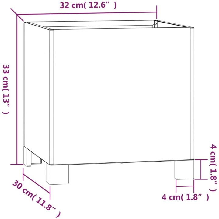 Odlingslåda med ben 2 st rostfärgad rosttrögt stål vidaXL 32 x 30 x 33 cm – bild 10