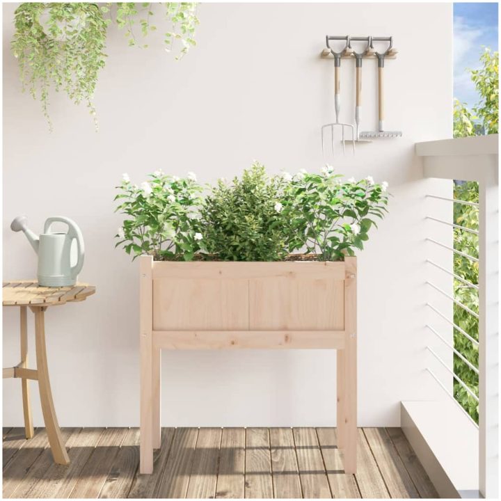 Odlingslåda med ben 70x31x70 cm massiv furu vidaXL – bild 3