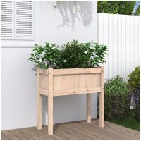 Odlingslåda med ben 70x31x70 cm massiv furu vidaXL