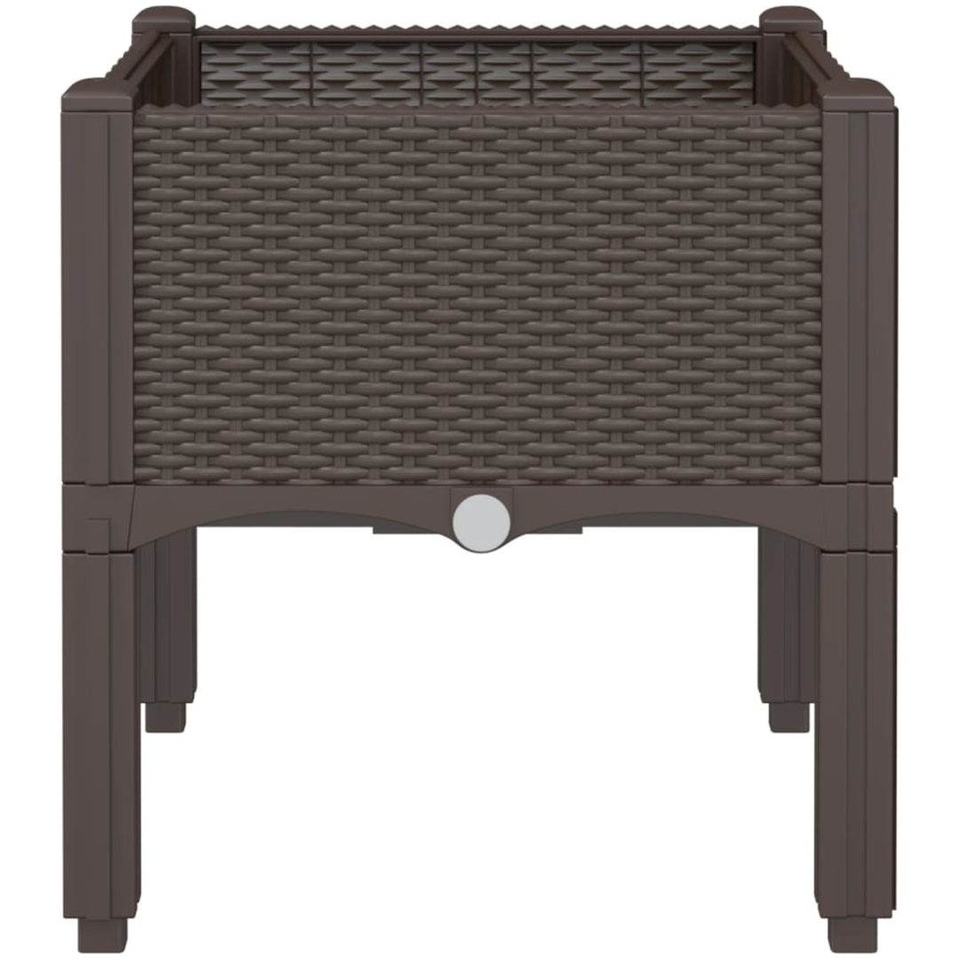 Odlingslåda med ben brun PP vidaXL 40 x 40 x 42 cm – bild 4