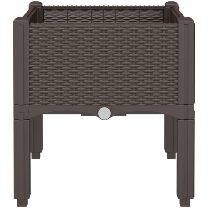 Odlingslåda med ben brun PP vidaXL 40 x 40 x 42 cm – bild 4