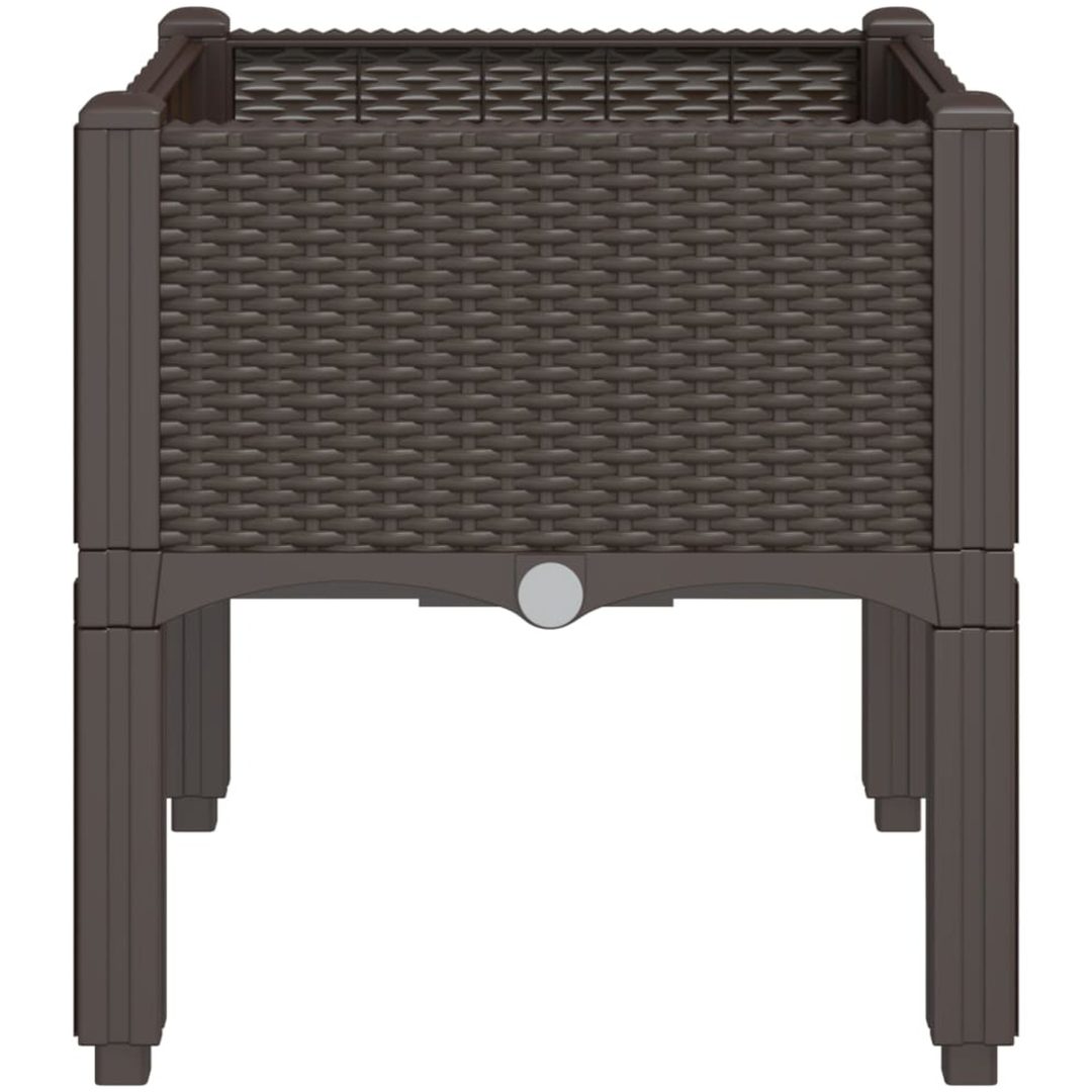 Odlingslåda med ben brun PP vidaXL 40 x 40 x 42 cm – bild 5