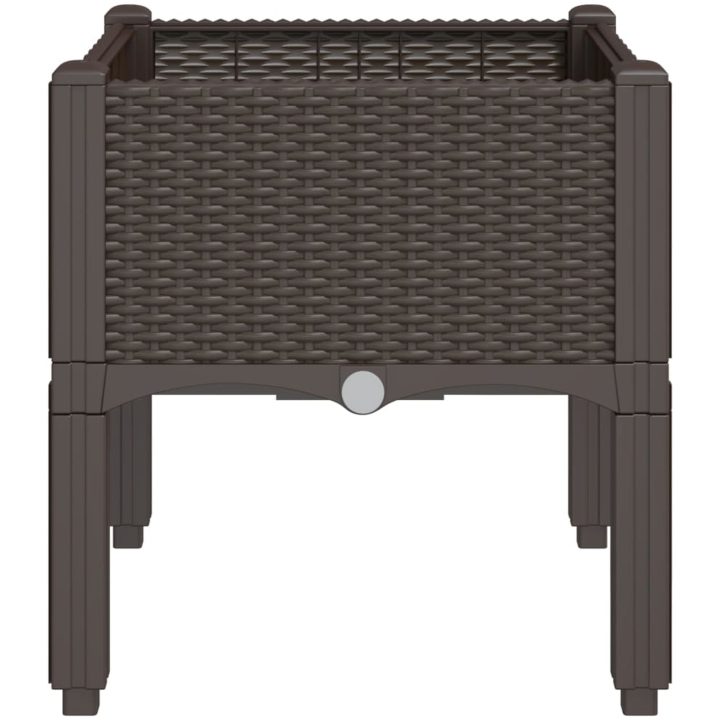 Odlingslåda med ben brun PP vidaXL 40 x 40 x 42 cm – bild 5