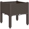 Odlingslåda med ben brun PP vidaXL 40 x 40 x 42 cm – miniatyr 6