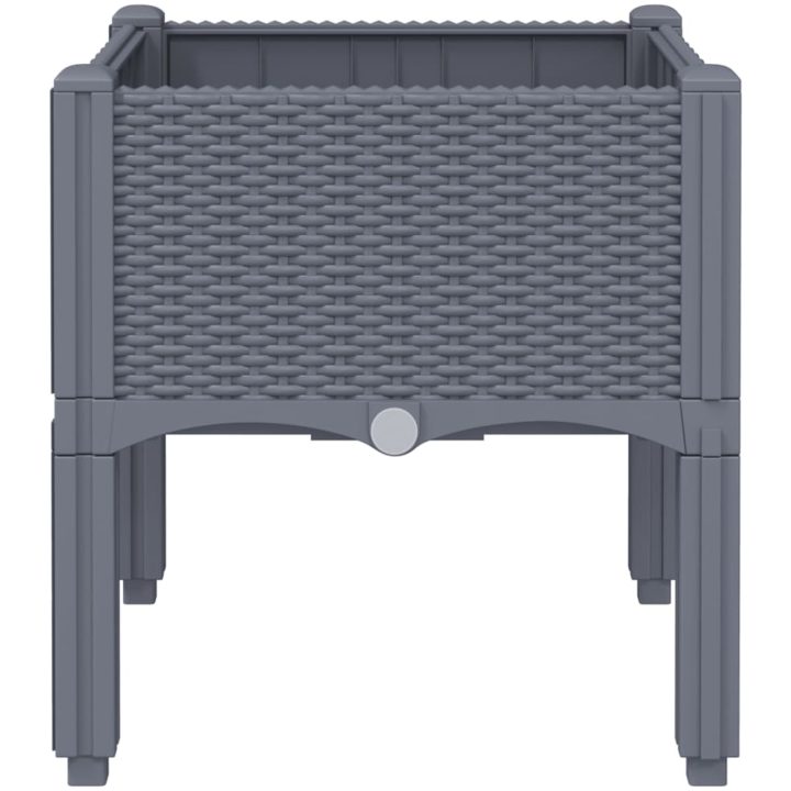 Odlingslåda med ben grå PP vidaXL 40 x 40 x 42 cm – bild 5
