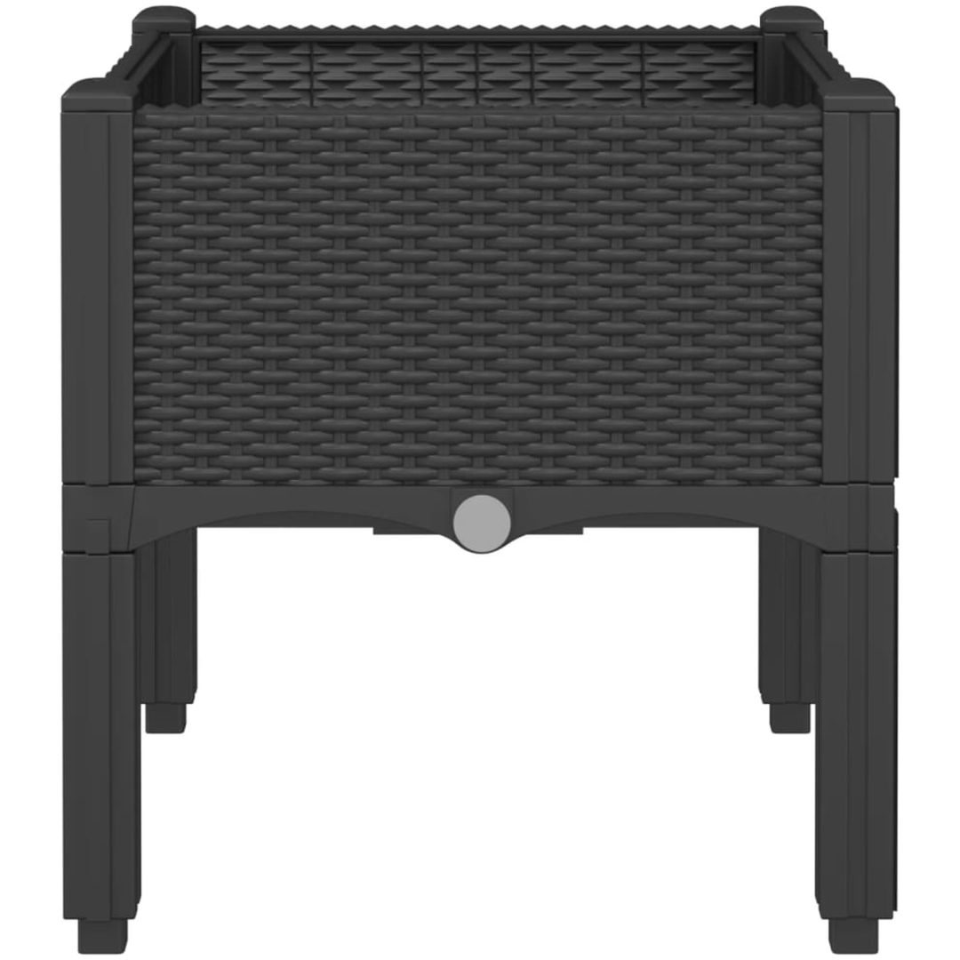 Odlingslåda med ben svart PP vidaXL 40 x 40 x 42 cm – bild 4