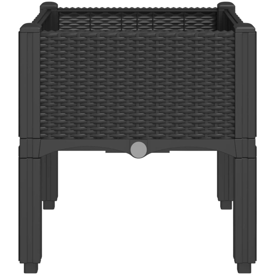 Odlingslåda med ben svart PP vidaXL 40 x 40 x 42 cm – bild 5