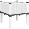 Odlingslåda med ben vit PP vidaXL 40 x 40 x 42 cm – miniatyr 2