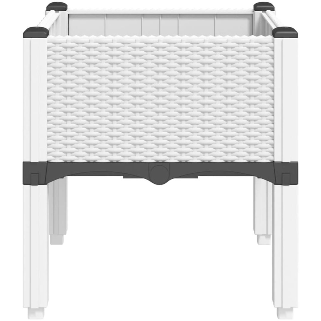 Odlingslåda med ben vit PP vidaXL 40 x 40 x 42 cm – bild 4