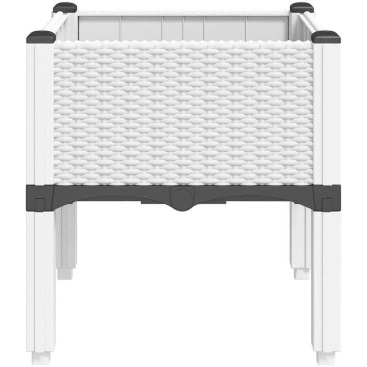 Odlingslåda med ben vit PP vidaXL 40 x 40 x 42 cm – bild 4