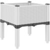 Odlingslåda med ben vit PP vidaXL 40 x 40 x 42 cm – miniatyr 6