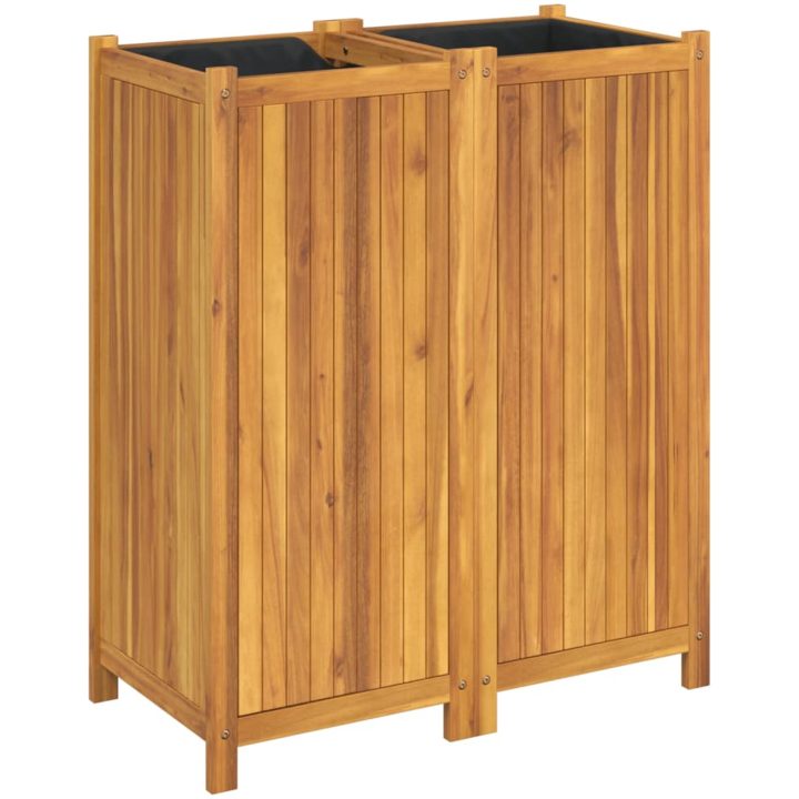 Odlingslåda med foder 84x42x100 cm massivt akaciaträ vidaXL 80 x 42 x 100 cm – bild 2