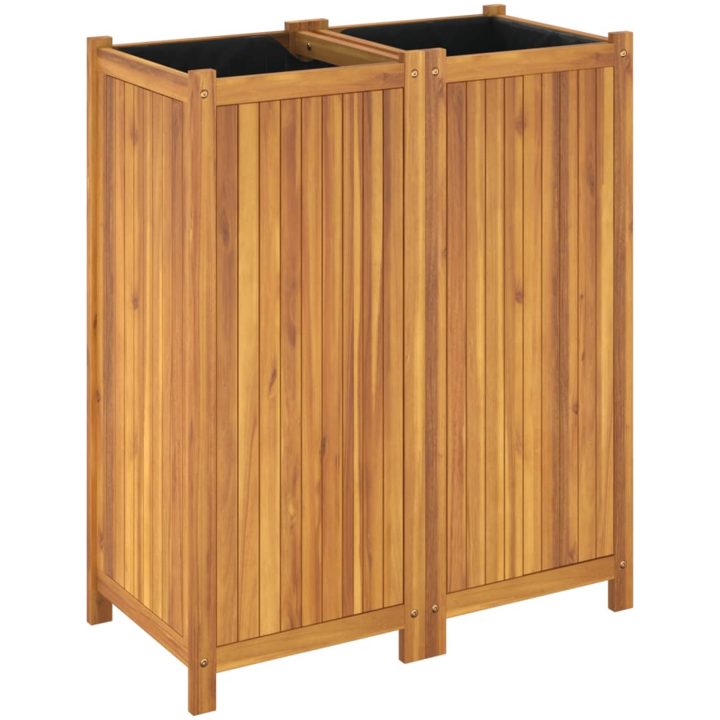 Odlingslåda med foder 84x42x100 cm massivt akaciaträ vidaXL 80 x 42 x 100 cm – bild 7