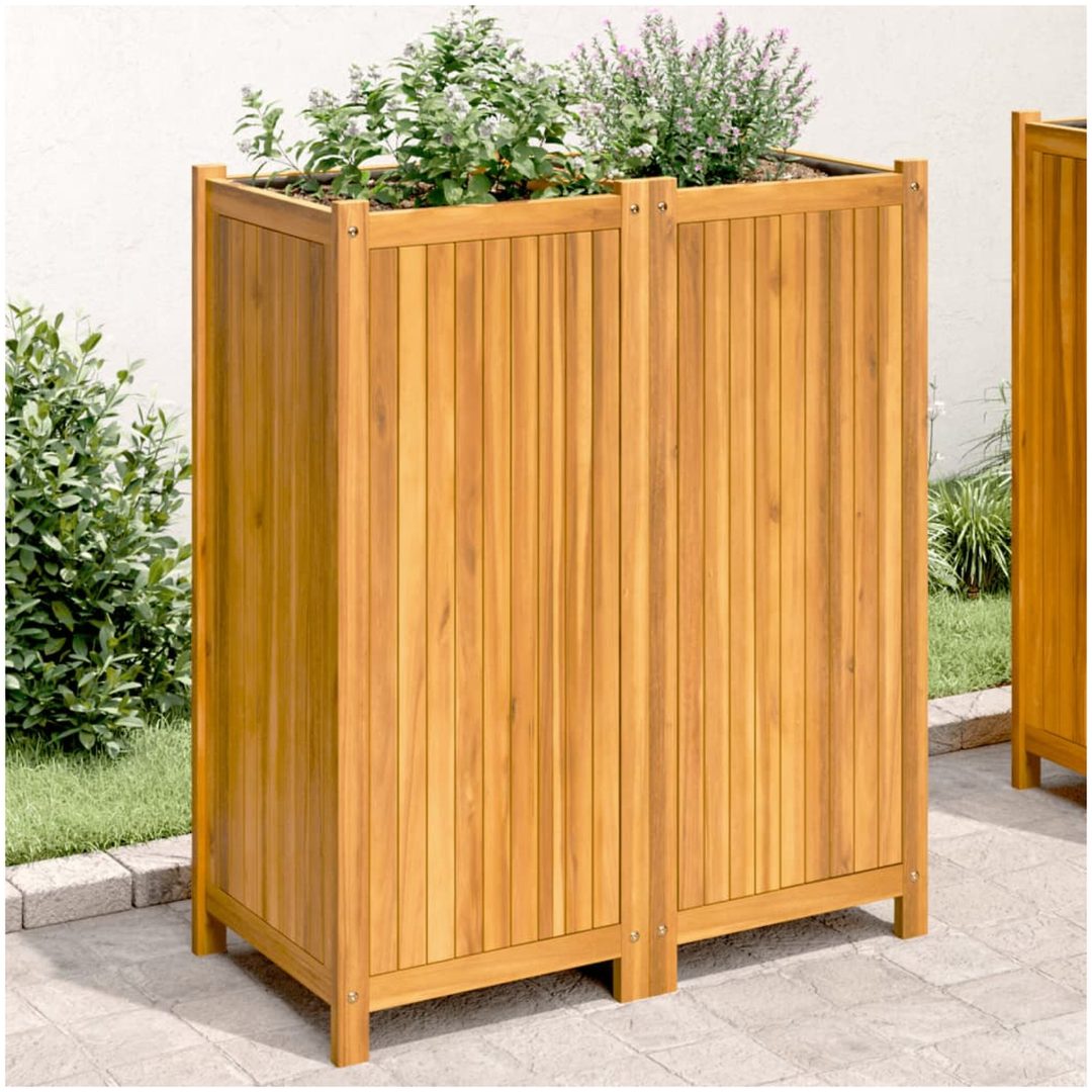 Odlingslåda med foder 84x42x100 cm massivt akaciaträ vidaXL 80 x 42 x 100 cm