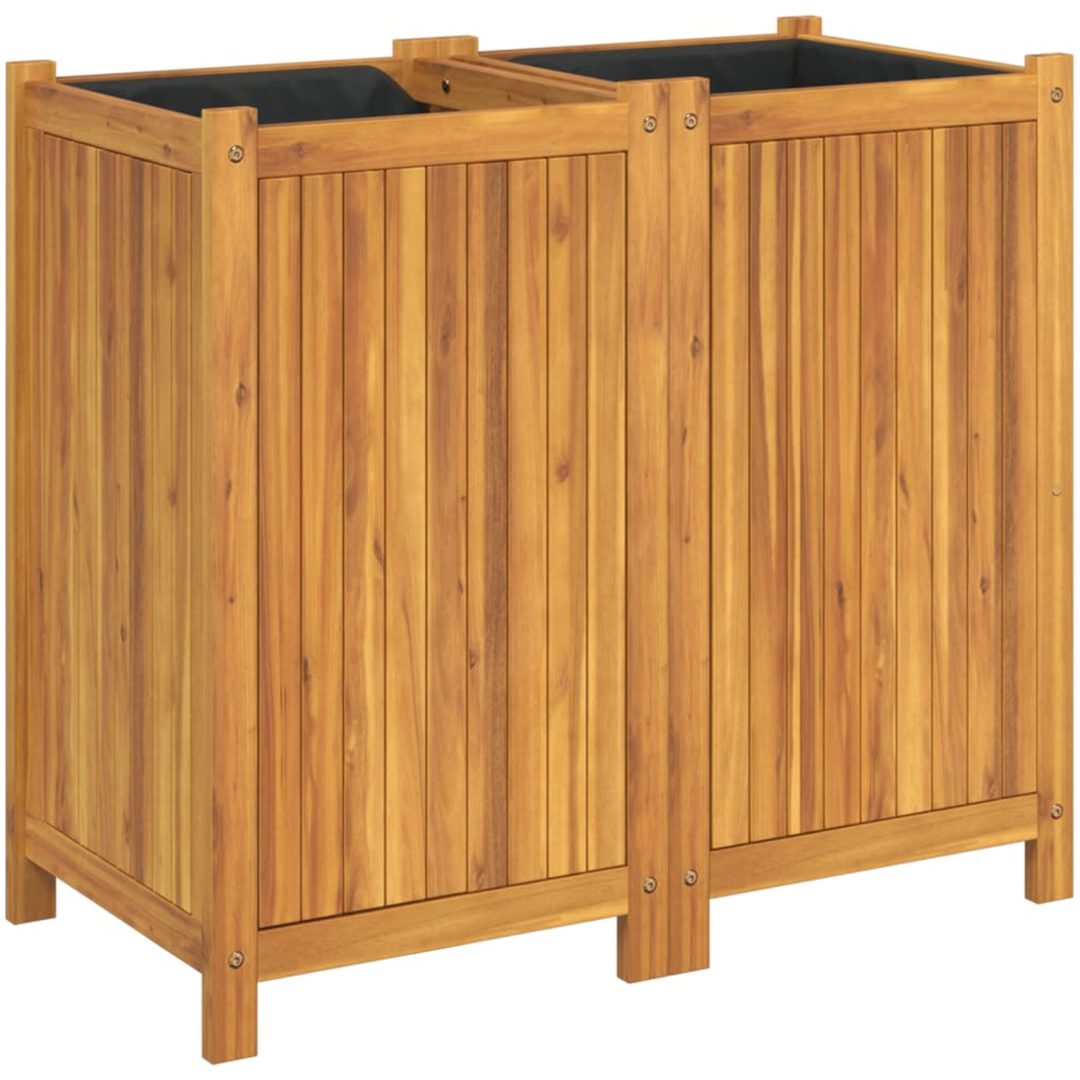 Odlingslåda med foder 84x42x75 cm massivt akaciaträ vidaXL 80 x 42 x 75 cm – bild 2