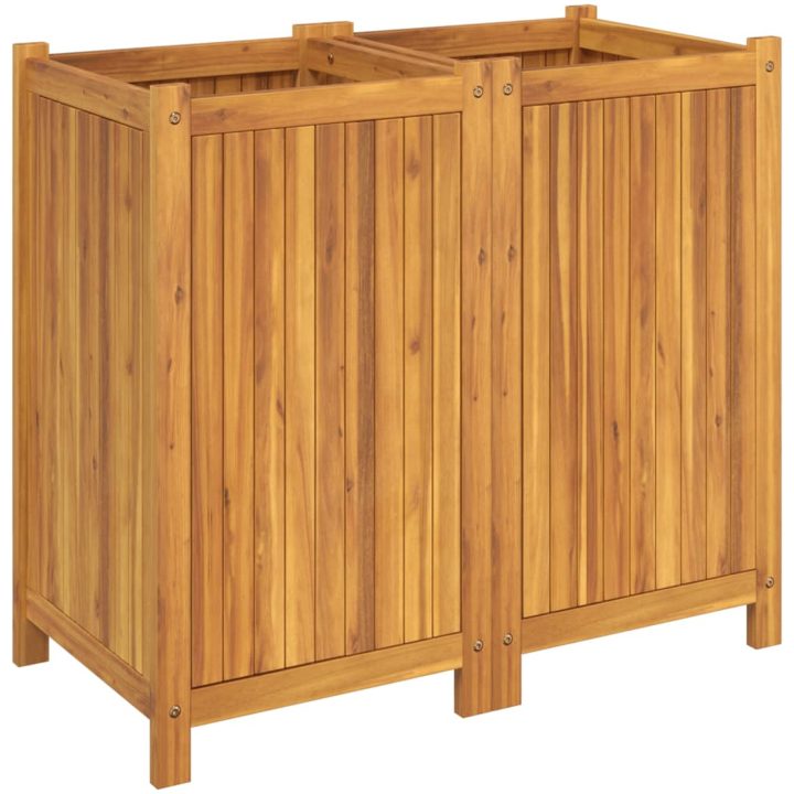 Odlingslåda med foder 84x42x75 cm massivt akaciaträ vidaXL 80 x 42 x 75 cm – bild 5