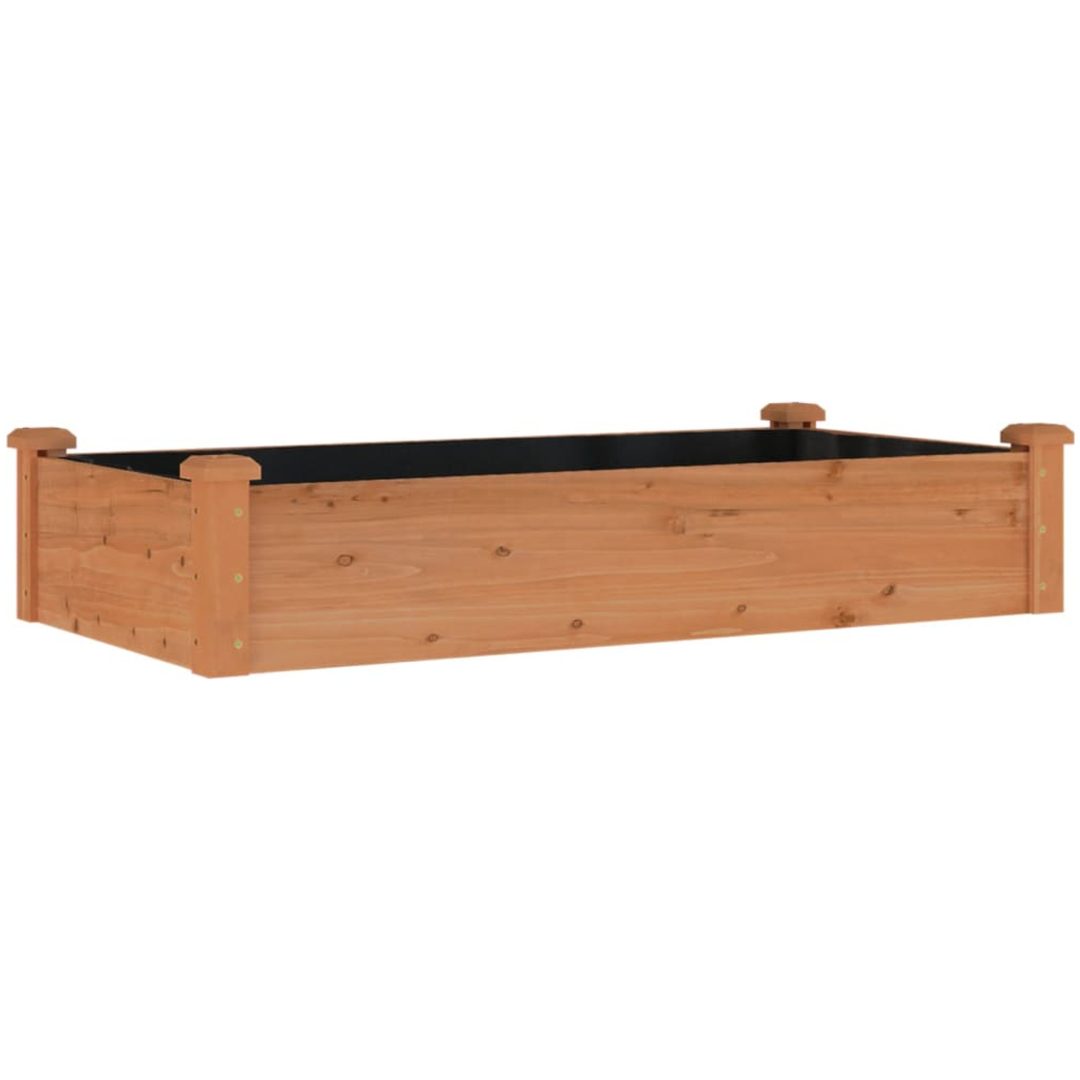Odlingslåda med foder brun massivt granträ vidaXL 120 x 60 x 25 cm – bild 2