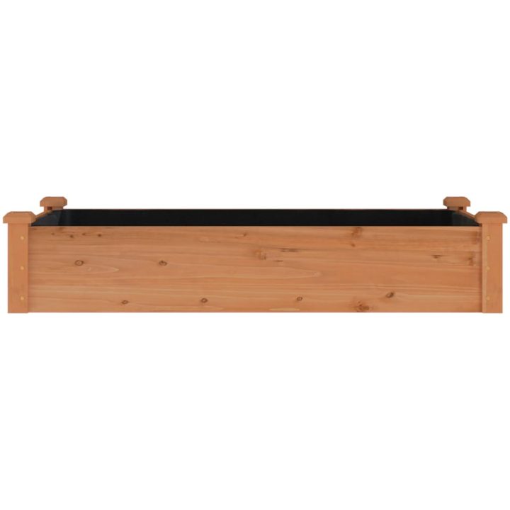 Odlingslåda med foder brun massivt granträ vidaXL 120 x 60 x 25 cm – bild 4
