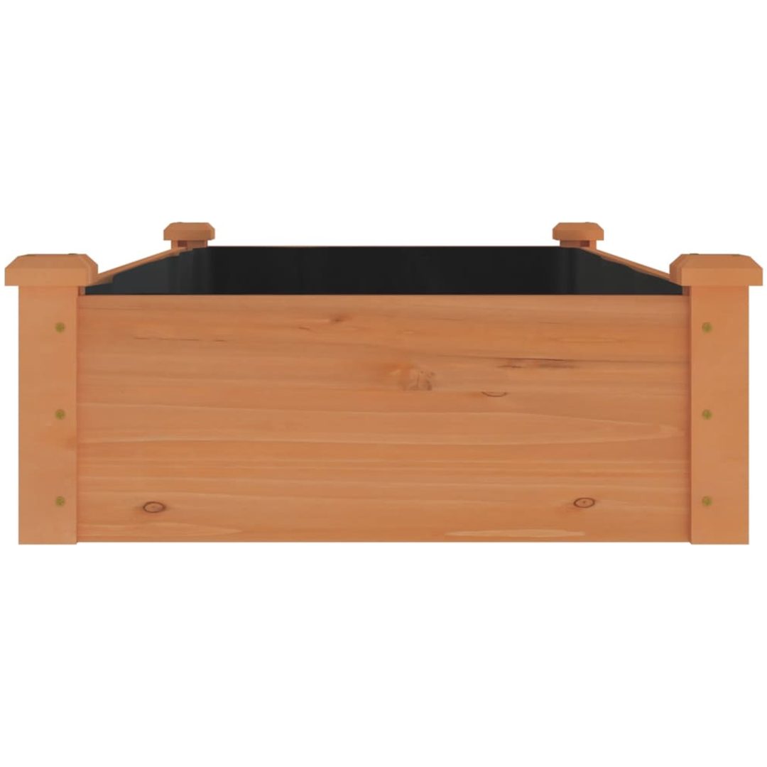 Odlingslåda med foder brun massivt granträ vidaXL 120 x 60 x 25 cm – bild 5