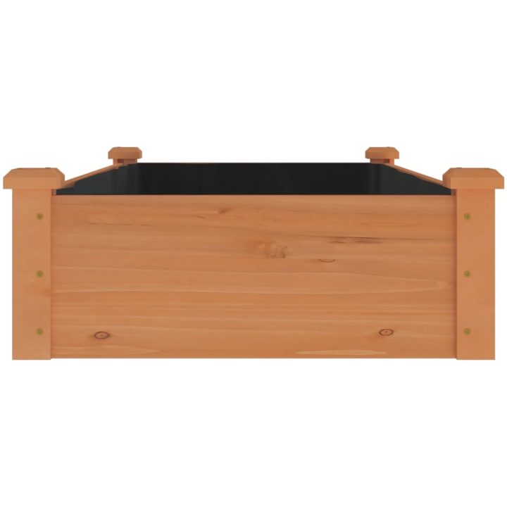 Odlingslåda med foder brun massivt granträ vidaXL 120 x 60 x 25 cm – bild 5