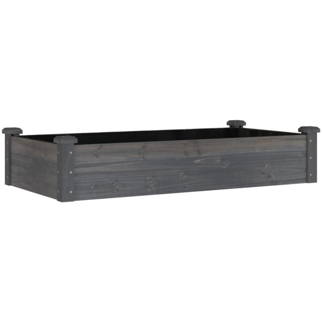 Odlingslåda med foder grå massivt granträ vidaXL 120 x 60 x 25 cm – bild 2