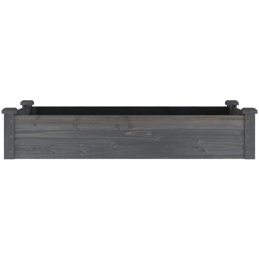 Odlingslåda med foder grå massivt granträ vidaXL 120 x 60 x 25 cm – bild 4