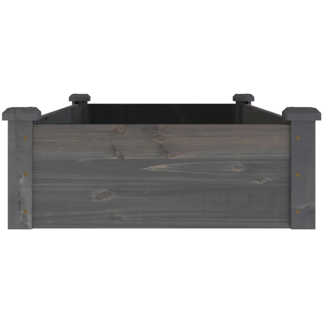 Odlingslåda med foder grå massivt granträ vidaXL 120 x 60 x 25 cm – bild 5