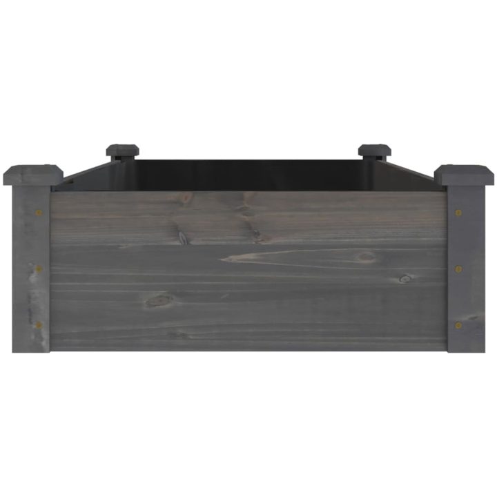 Odlingslåda med foder grå massivt granträ vidaXL 120 x 60 x 25 cm – bild 5