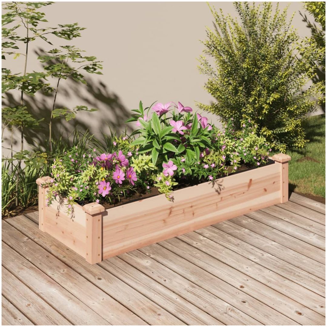 Odlingslåda med foder massivt granträ vidaXL 120 x 45 x 25 cm