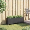 Odlingslåda med hjul & 3 krukor svart konstrotting vidaXL 107 x 32 x 38 cm – miniatyr 3