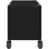 Odlingslåda med hjul & 3 krukor svart konstrotting vidaXL 107 x 32 x 38 cm – miniatyr 6