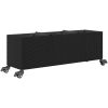 Odlingslåda med hjul & 3 krukor svart konstrotting vidaXL 107 x 32 x 38 cm – miniatyr 7