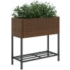 Odlingslåda med hylla brun konstrottning vidaXL 70 x 28 x 70 cm – miniatyr 4