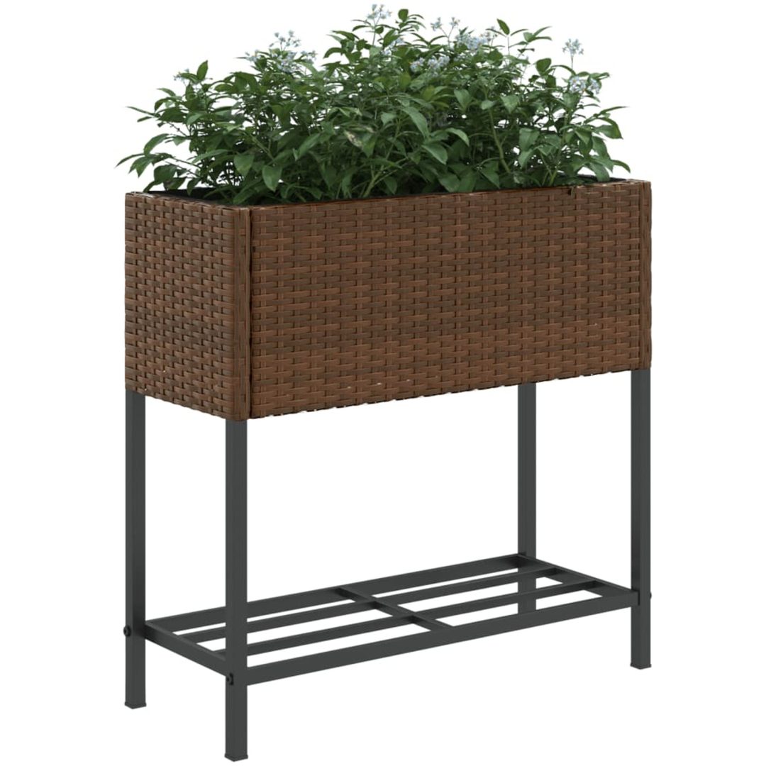 Odlingslåda med hylla brun konstrottning vidaXL 70 x 28 x 70 cm – bild 4