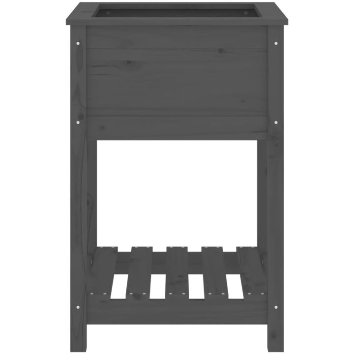 Odlingslåda med hylla grå 54x54x81 cm massiv furu vidaXL 56 x 54 x 81 cm – bild 5