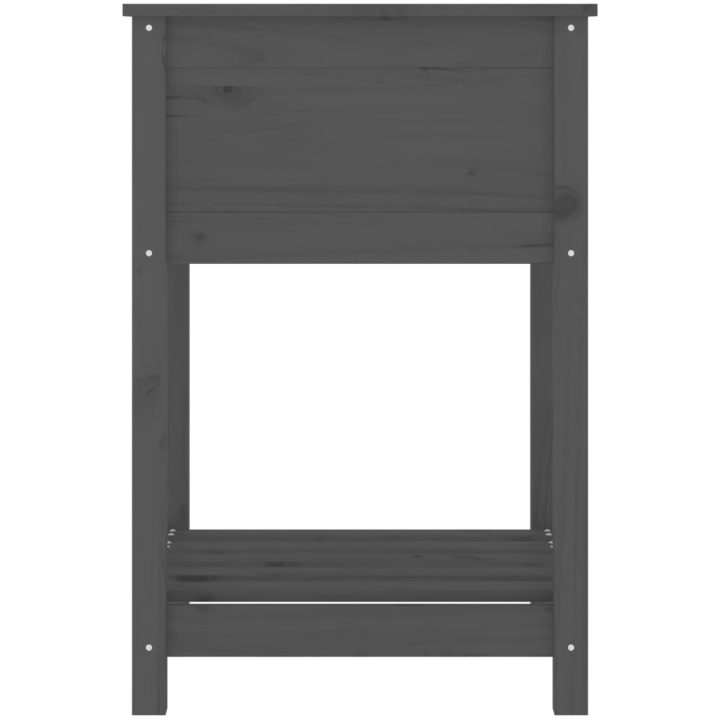 Odlingslåda med hylla grå 54x54x81 cm massiv furu vidaXL 56 x 54 x 81 cm – bild 6