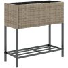 Odlingslåda med hylla grå konstrottning vidaXL 70 x 28 x 70 cm – miniatyr 2