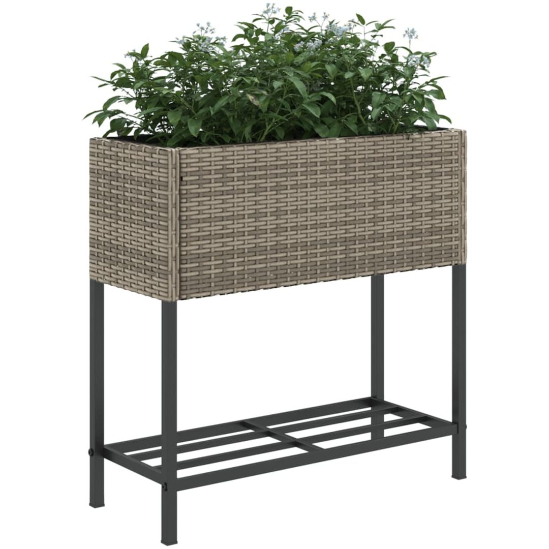 Odlingslåda med hylla grå konstrottning vidaXL 70 x 28 x 70 cm – bild 4