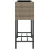 Odlingslåda med hylla grå konstrottning vidaXL 70 x 28 x 70 cm – miniatyr 6