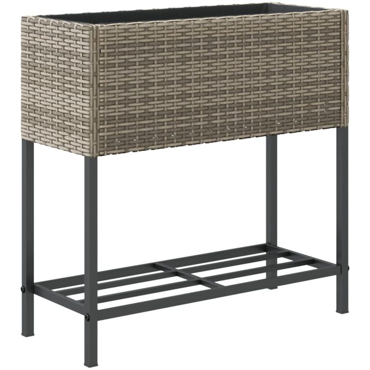 Odlingslåda med hylla grå konstrottning vidaXL 70 x 28 x 70 cm – bild 7