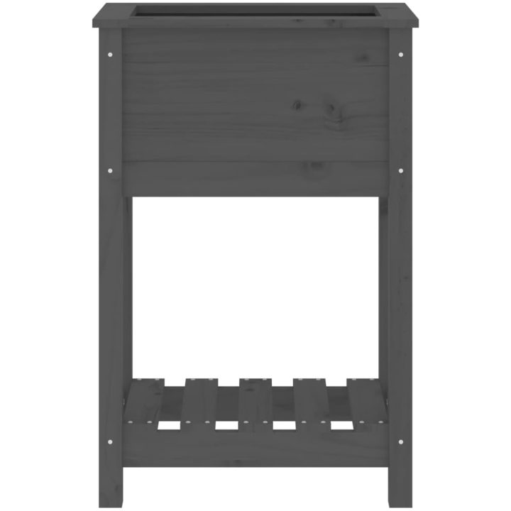 Odlingslåda med hylla grå massiv furu vidaXL 54 x 34.5 x 81 cm – bild 5