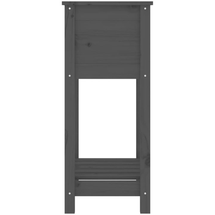 Odlingslåda med hylla grå massiv furu vidaXL 54 x 34.5 x 81 cm – bild 6