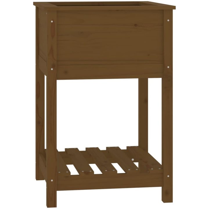 Odlingslåda med hylla honungsbrun 54x54x81 cm massiv furu vidaXL 57 x 54 x 81 cm – bild 2