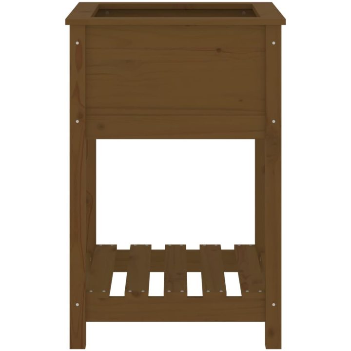 Odlingslåda med hylla honungsbrun 54x54x81 cm massiv furu vidaXL 57 x 54 x 81 cm – bild 5