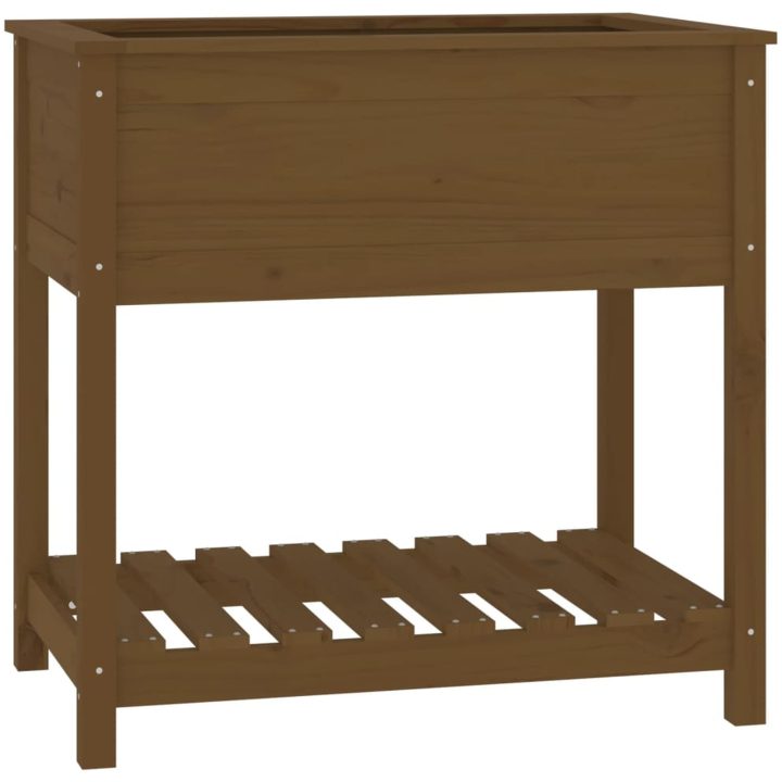 Odlingslåda med hylla honungsbrun massiv furu vidaXL 82.5 x 54 x 81 cm – bild 2