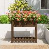 Odlingslåda med hylla honungsbrun massiv furu vidaXL 82.5 x 54 x 81 cm – miniatyr 3